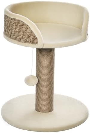 PawHut Kratzbaum 49 cm Kleiner Katzenturm mit Spielball, Sisalstämme, Plattform, Katzenkratzbaum, Kletterbaum, für kleine Katzen, Kaffee  Amazon.de: Haustier