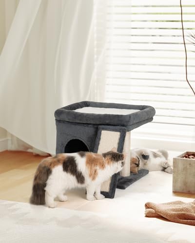 Aechonow Kratzbaum für Große Katzen Stabil, Katzenbaum mit Groß Liegefläche(51x41cm), 2 Tier Katzenhöhle Tonne Bett für Indoor Adulte Katzen, Dunkel Grau Amazon.de: Haustier – Bild 8