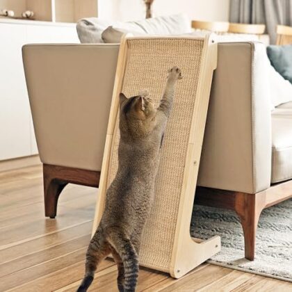 PETKARAY Kratzbrett Katze, 68 cm Hohe L-förmiger Sisal Kratzsäule, Dual-Use Kratzpads für Katzen, Katzenkratzbrett für Wand und Ecke (Mit Katzenminze, Mausspielzeug)  Amazon.de: Haustier